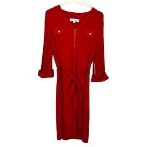 Emma & Michele | Midi Red Dress | Side L NWT
